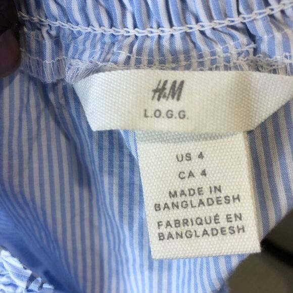 H&M pin striped off the half sleeve blouse top 4 - Picture 9 of 9
